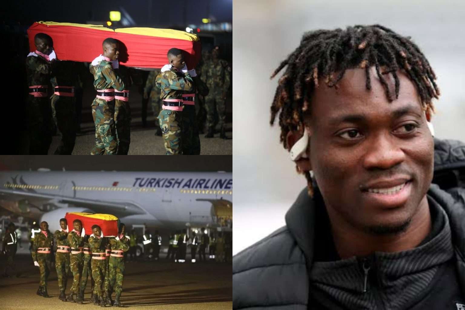 The corpse of Christian Atsu arrives in Ghana