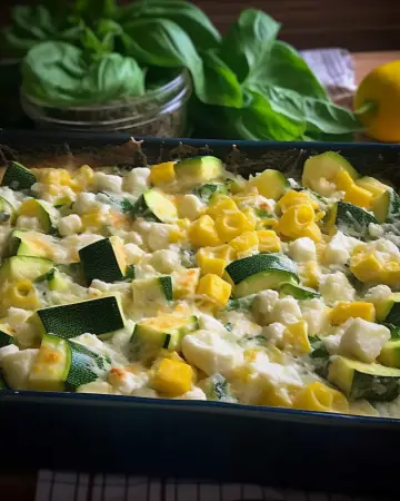 Baked Zucchini Casserole with Spinach and Feta