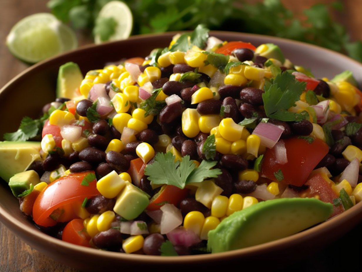 Vibrant and flavorful black bean and corn salad