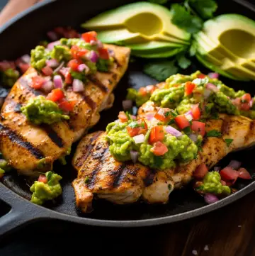 Grilled Cilantro Lime Chicken Served with Avocado Salsa