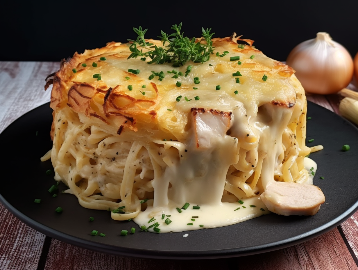Baked Chicken Brie Linguini - Main Dish