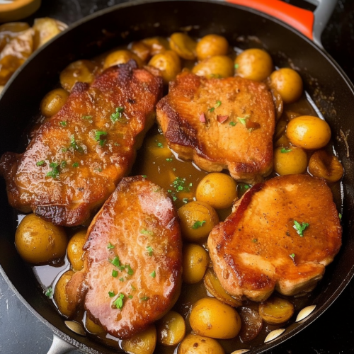 Honey Mustard Pork Chops Skillet JeVibe Recipes