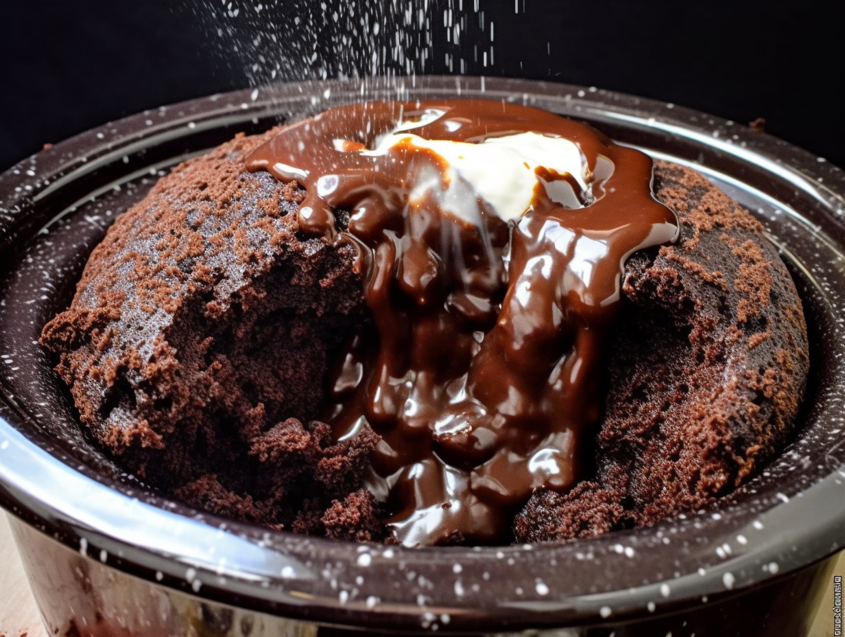 Slow Cooker Chocolate Lava Cake on a plate