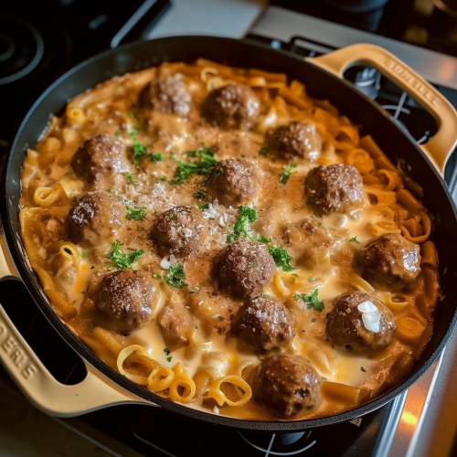 Swedish Meatball Noodle Bake - Mains - JeVibe Recipes