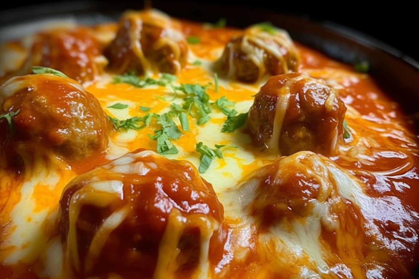 Melted cheese topping Tex-Mex meatballs
