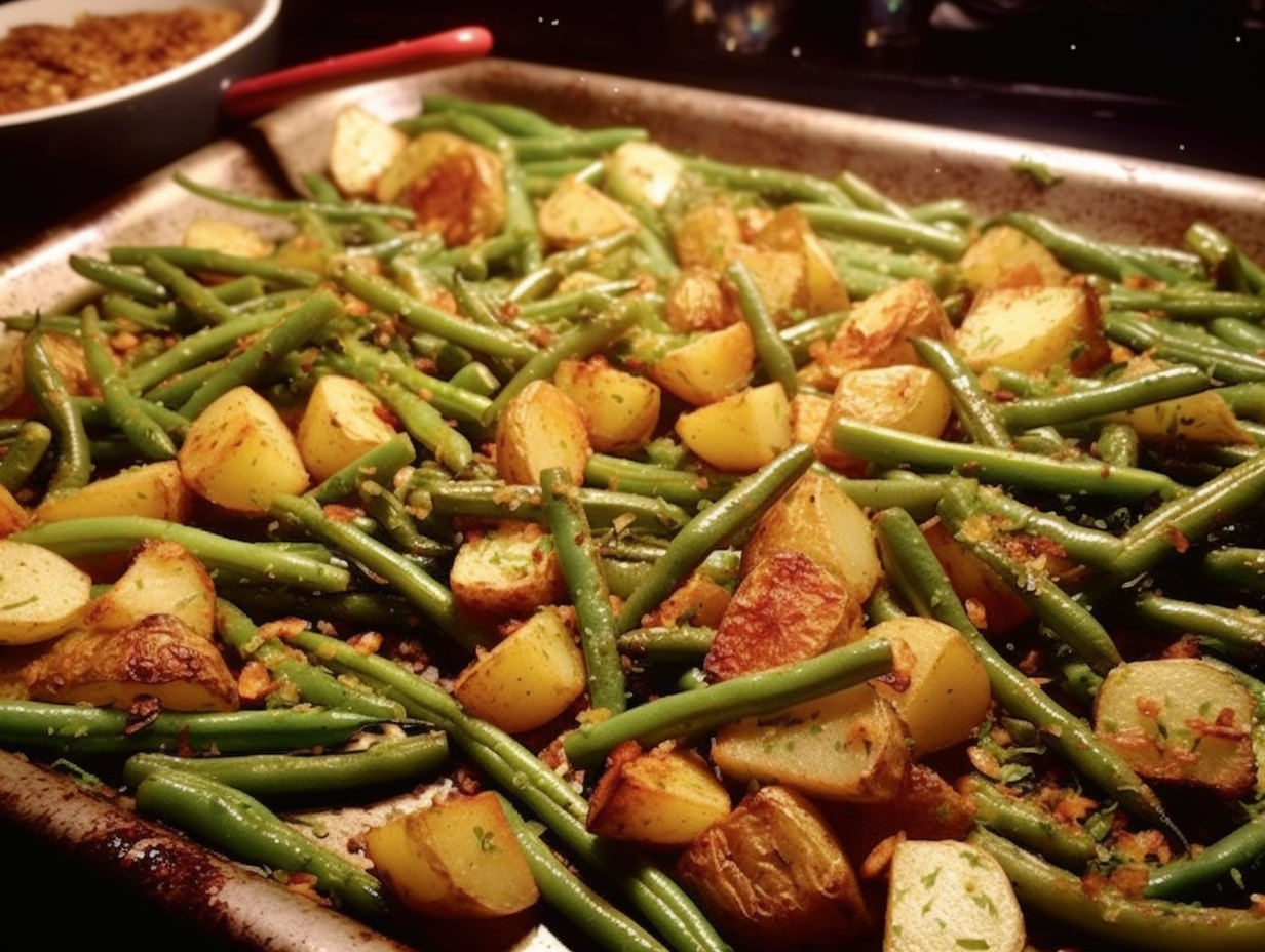 Succulent Roasted Green Beans & Potatoes