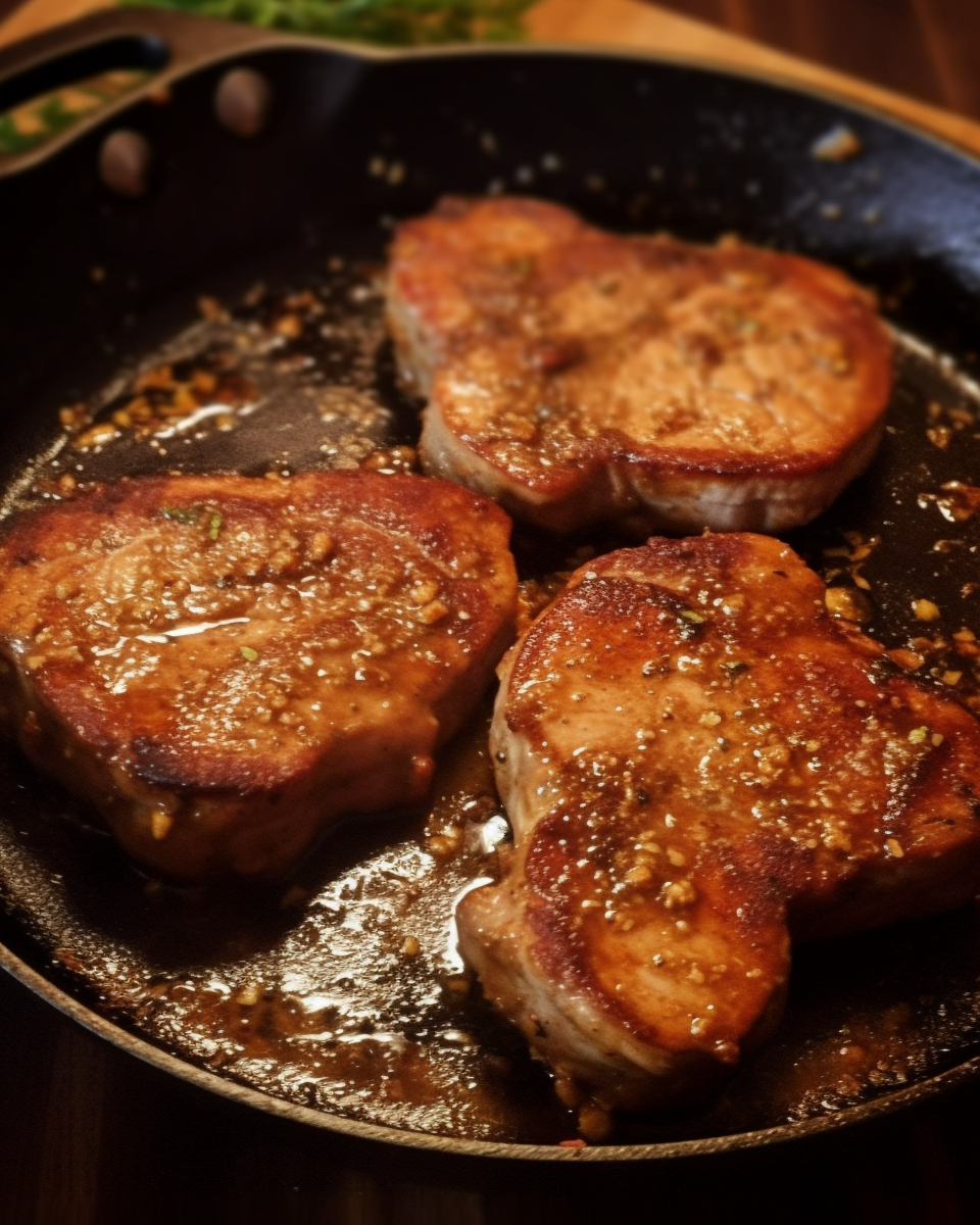 Mouth-Watering Honey Garlic Pork Chops on a Plate