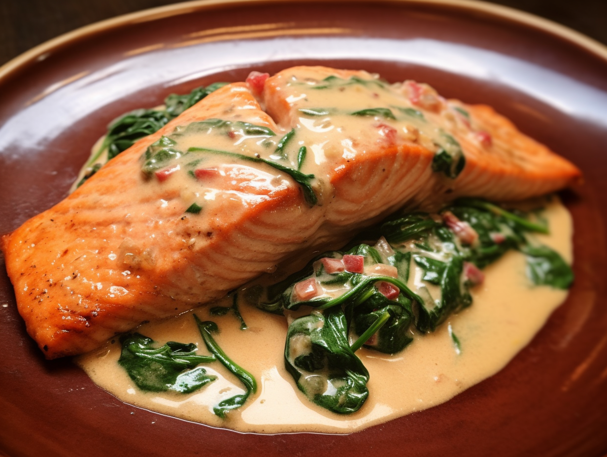 Tuscan Butter Salmon on a plate