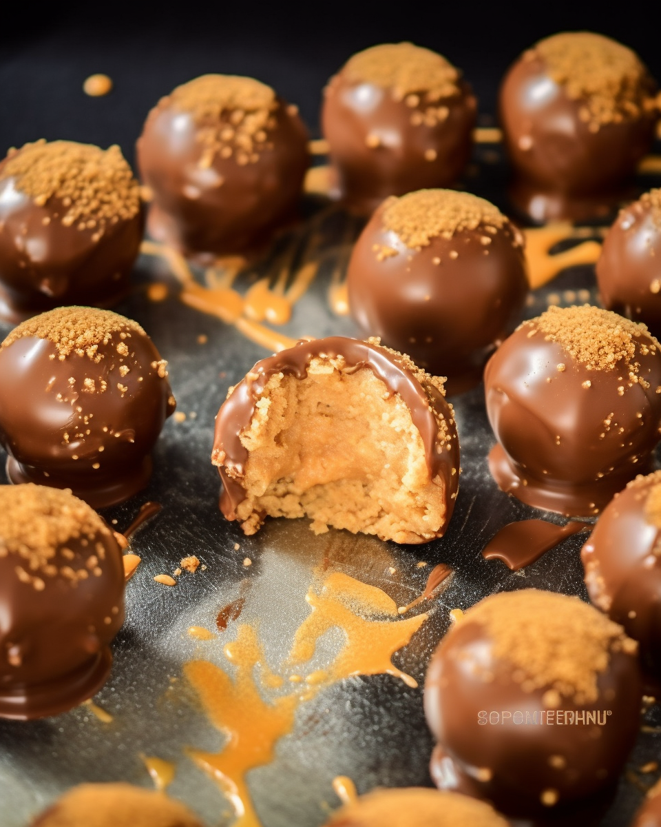 Chocolate coated peanut butter balls