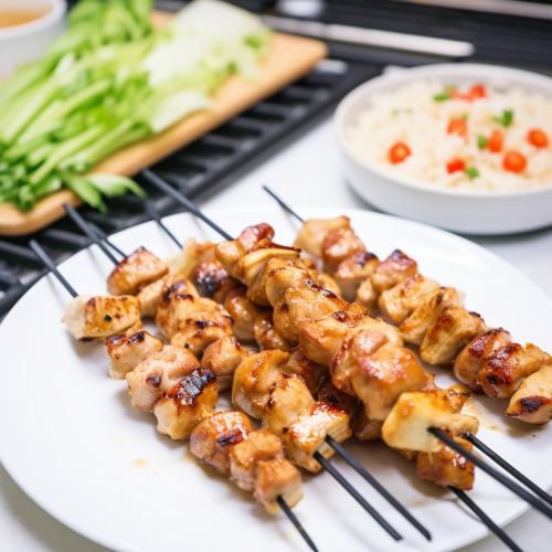 Teriyaki Chicken Skewers Perfectly Grilled Japanese Delight 7505