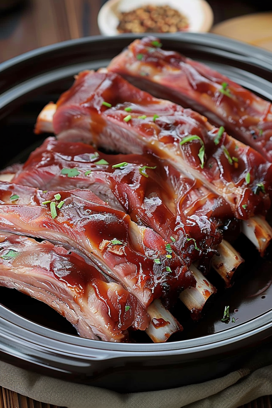 Tender pork ribs with root beer BBQ glaze